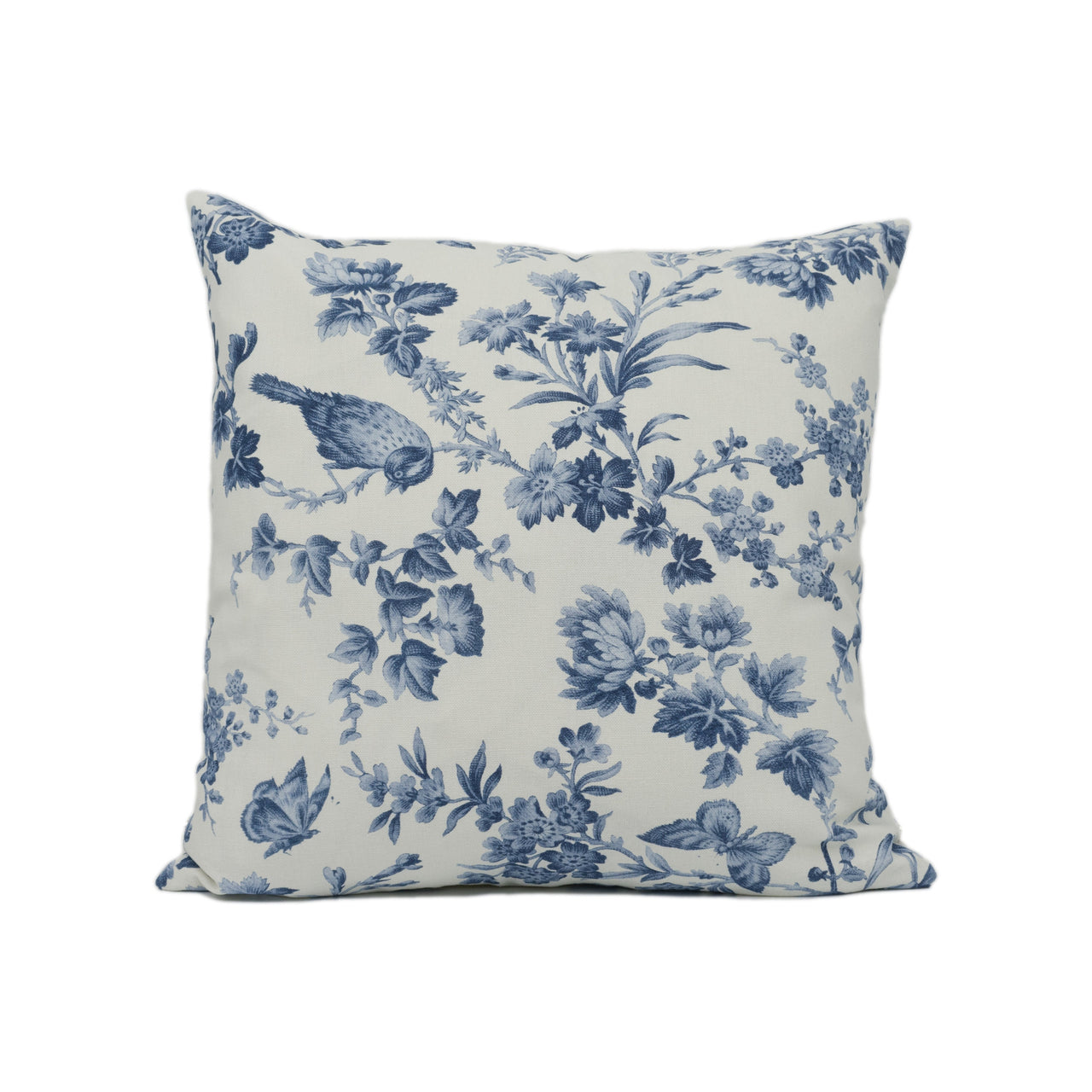 Clarke and Clarke - Oasis - Amelia - Blue - Classic Floral & Birds Cushion Cover - Handmade Throw Pillow - Designer Home Décor