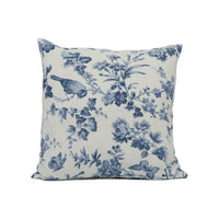 Thumbnail for Clarke and Clarke - Oasis - Amelia - Blue - Classic Floral & Birds Cushion Cover - Handmade Throw Pillow - Designer Home Décor