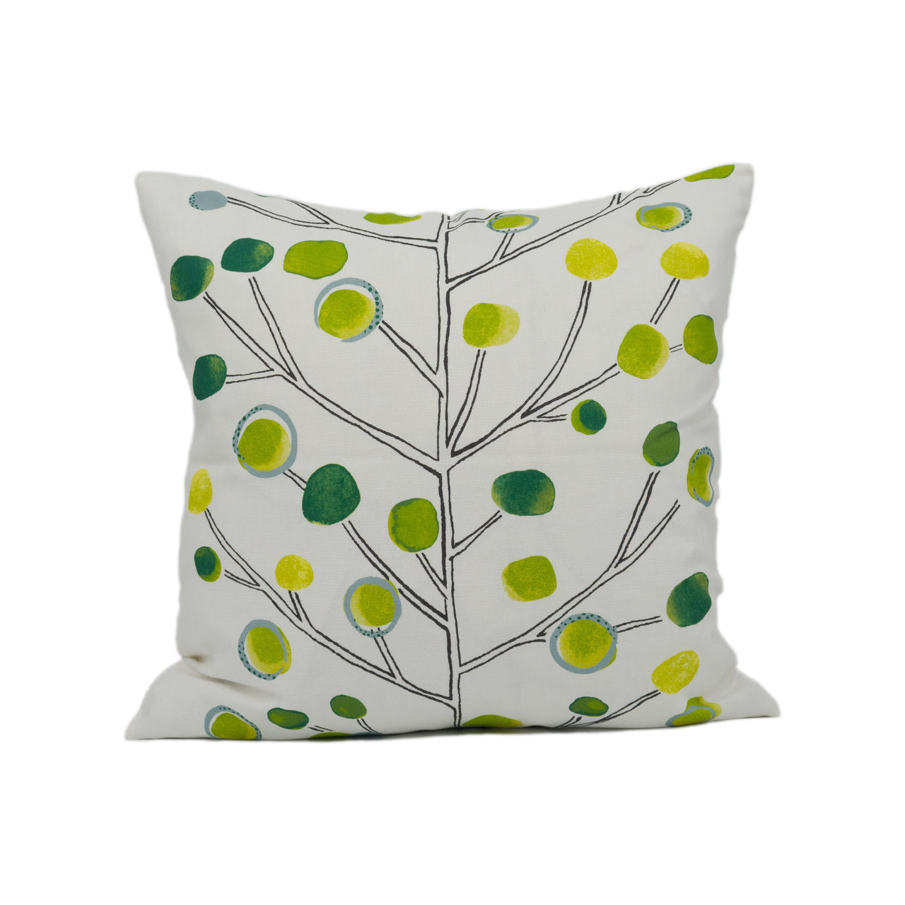 Scion - Berry Tree - Emerald / Lime / Chalk - Artistic Colourful Tree Cushion Cover - Handmade Designer Home Décor