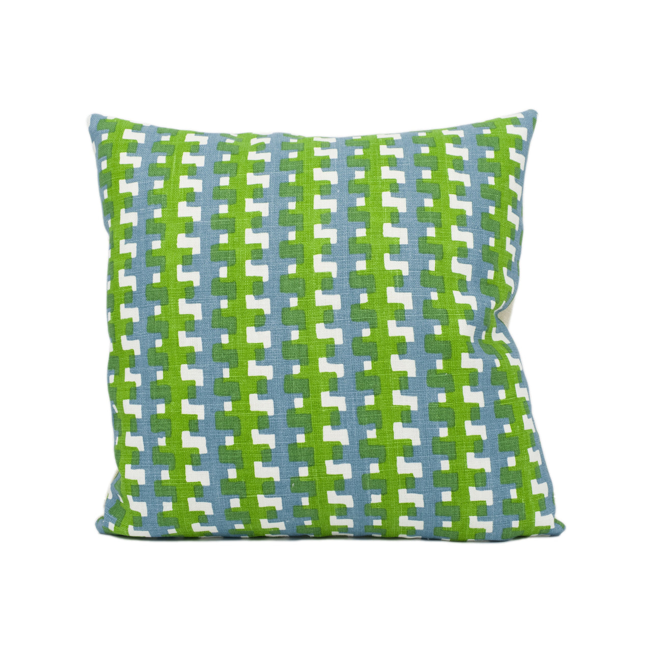 Christopher Farr - Cremaillere - Green - Raoul Dufy Inspired Geometric Check Cushion Cover - Handmade Throw Pillow - Designer Home Décor