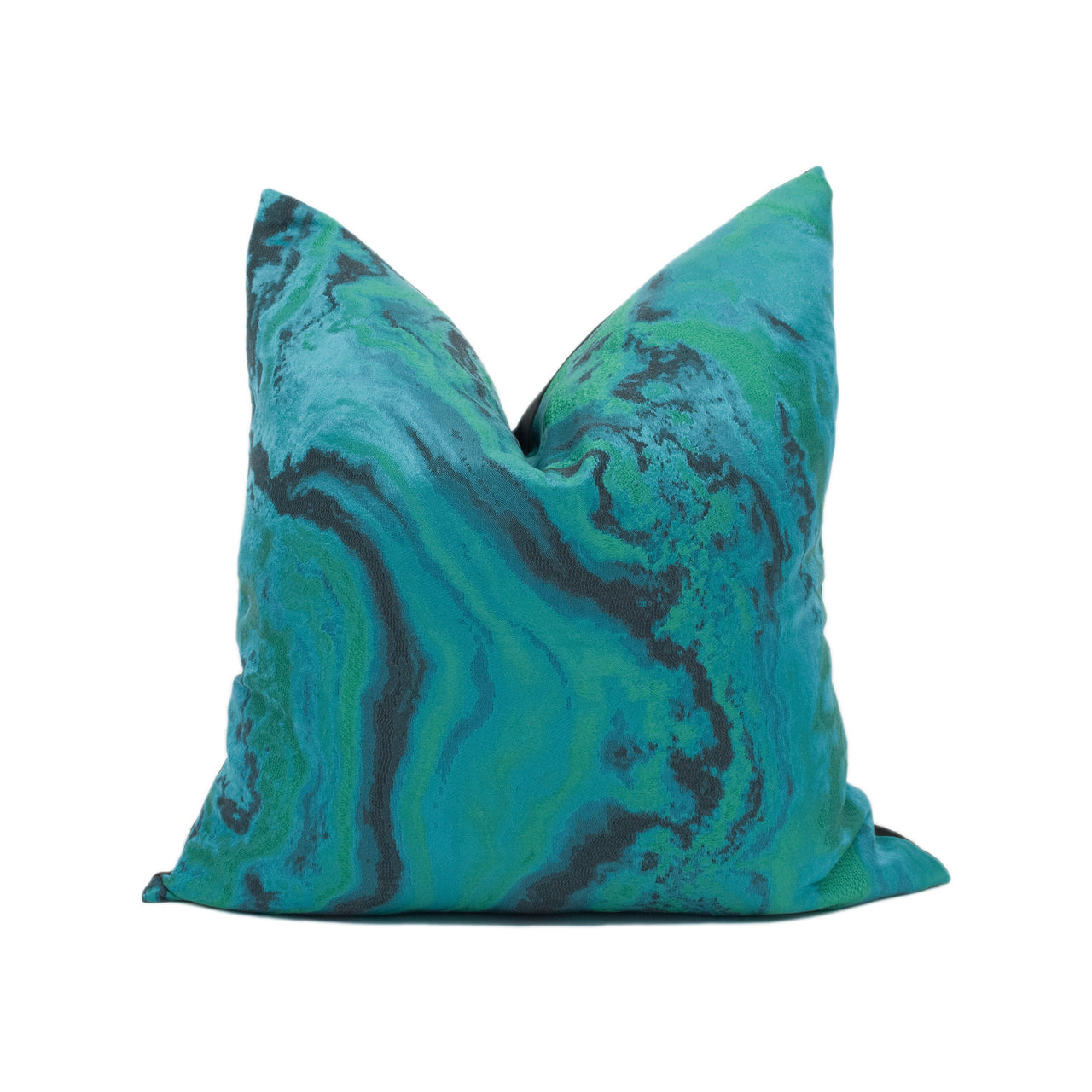 Zoffany - Serpentine - Blue Malachite - Chic Abstract Marbled Cushion Cover - Handmade Throw Pillow - Designer Home Décor