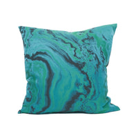 Thumbnail for Zoffany - Serpentine - Blue Malachite - Chic Abstract Marbled Cushion Cover - Handmade Throw Pillow - Designer Home Décor