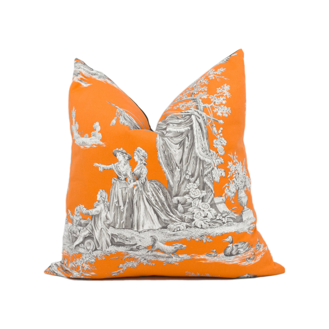 Manuel Canovas - Jardin Du Luxembourg - Abricot - Bright Modern French Toile Cushion Cover - Handmade Throw Pillow - Designer Home Décor