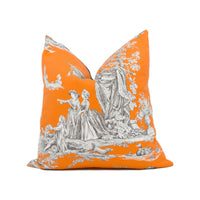 Thumbnail for Manuel Canovas - Jardin Du Luxembourg - Abricot - Bright Modern French Toile Cushion Cover - Handmade Throw Pillow - Designer Home Décor