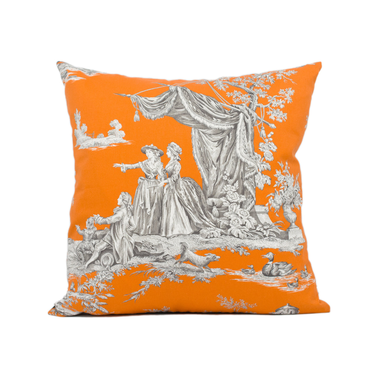 Manuel Canovas - Jardin Du Luxembourg - Abricot - Bright Modern French Toile Cushion Cover - Handmade Throw Pillow - Designer Home Décor