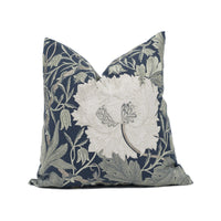 Thumbnail for William Morris - Pure Honeysuckle & Tulip Embroidery - Inky Purple - Classic Cushion Cover - Handmade Throw Pillow - Designer Home Décor