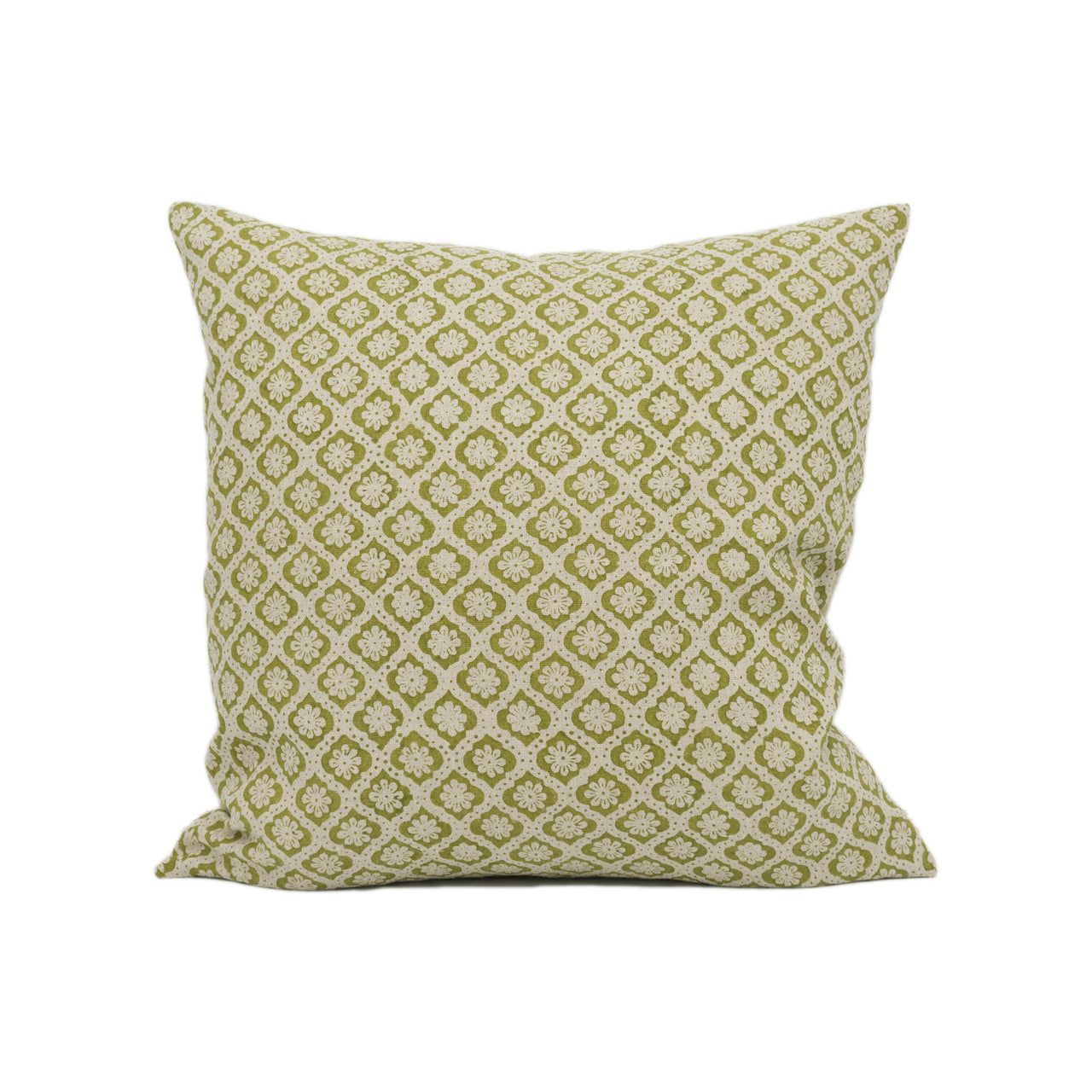 GP & J Baker - Indus Flower - Green - Indian Inspired Small Scale Floral Cushion Cover - Handmade Throw Pillow - Designer Home Décor