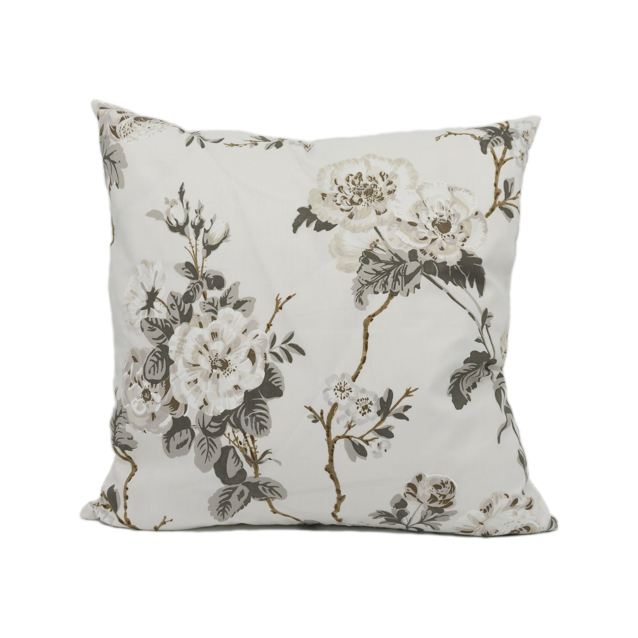 Schumacher - Betty Chintz - Charcoal - Lush Floral Cushion Cover - Handmade Throw Pillow - Designer Home Décor