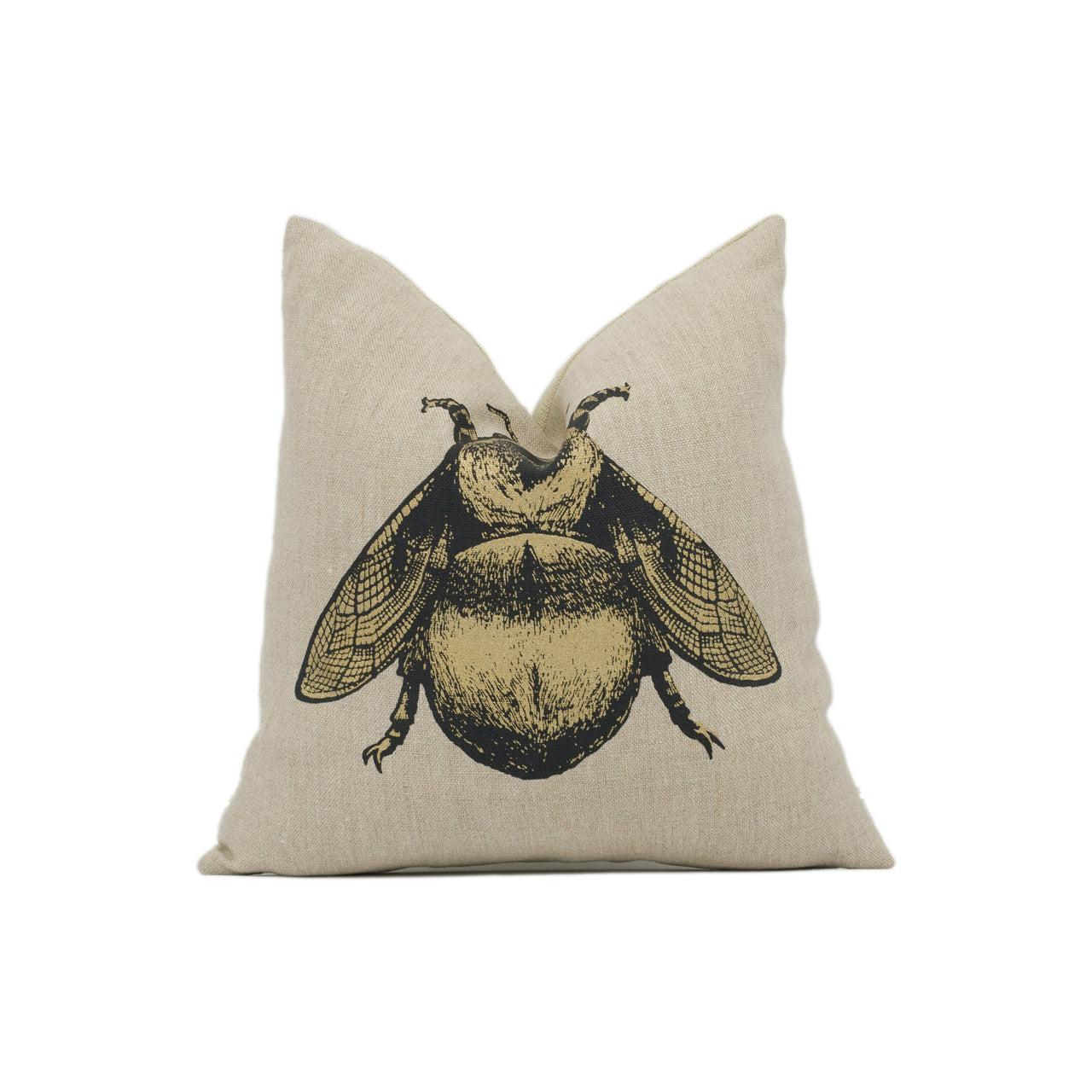 Timorous Beasties - Napoleon Bee - Black & Pale Gold - Playful Chic Bumblebee Cushion Cover - Handmade Throw Pillow - Designer Home Décor