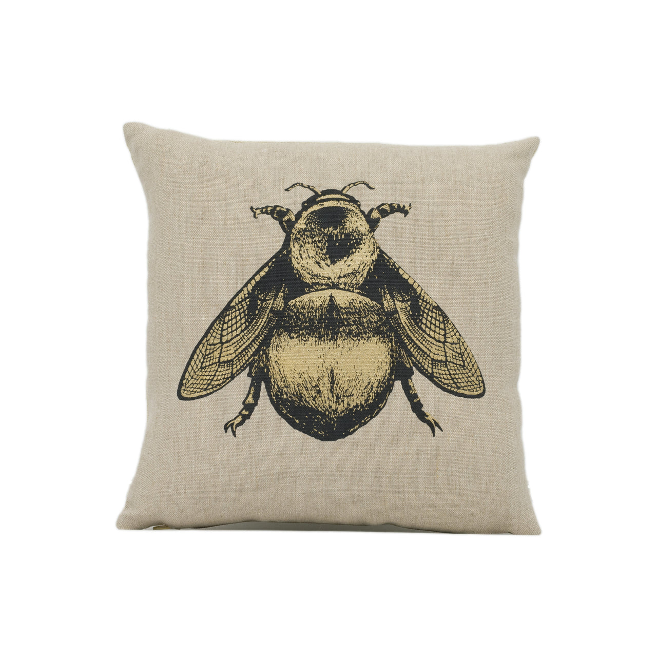 Timorous Beasties - Napoleon Bee - Black & Pale Gold - Playful Chic Bumblebee Cushion Cover - Handmade Throw Pillow - Designer Home Décor