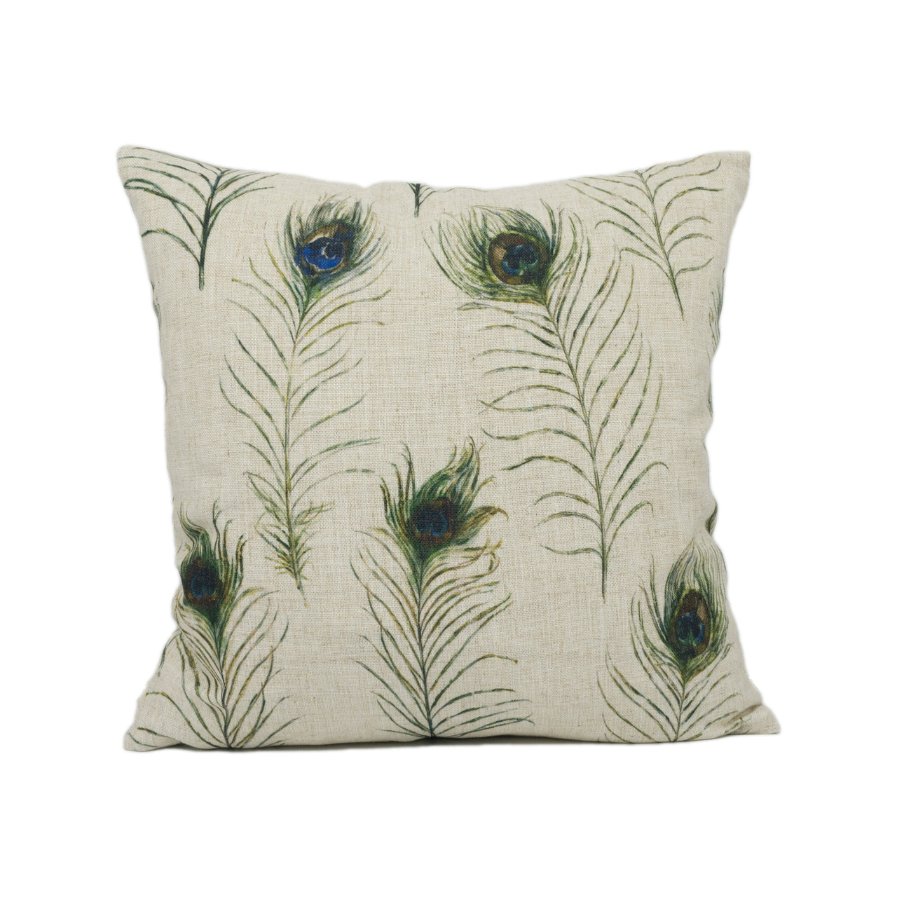 Clarke & Clarke - Studio G - Peacock Feathers - Linen - Chic Feather Motif Cushion Cover - Handmade Throw Pillow - Designer Home Décor