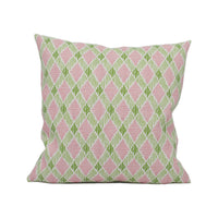 Thumbnail for Schumacher - Dexter - Pink & Green - Fun Bright Lattice Print Indoor and Outdoor Cushion Cover - Handmade Throw Pillow - Designer Home Décor