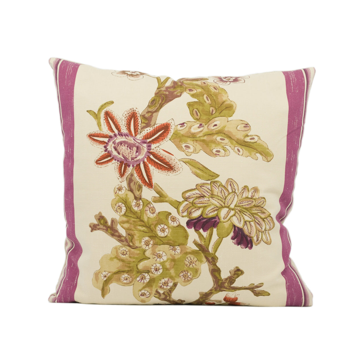 Zoffany - Montfleury - Purple Floral - Stunning Floral Stripe Cushion Cover - Handmade Throw Pillow - Designer Home Décor