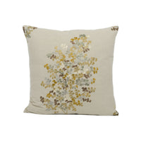 Thumbnail for Sanderson - Wendell Embroidery - Honey / Grey - Autumnal Embroidered Foliage Cushion Cover - Handmade Throw Pillow - Designer Home Décor