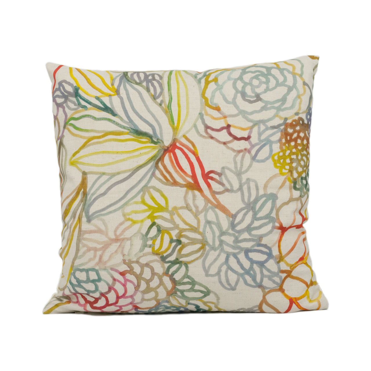 Voyage - Althorp - Cinnamon - Bright Painterly Colourful Floral Cushion Cover - Handmade Throw Pillow - Designer Home Décor