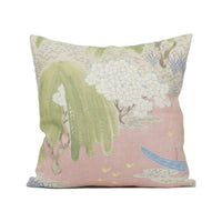 Thumbnail for Anna French x Thibaut - Willow Tree - Blush - Asian Inspired Nature Scenes Cushion Cover - Handmade Throw Pillow - Designer Home Décor