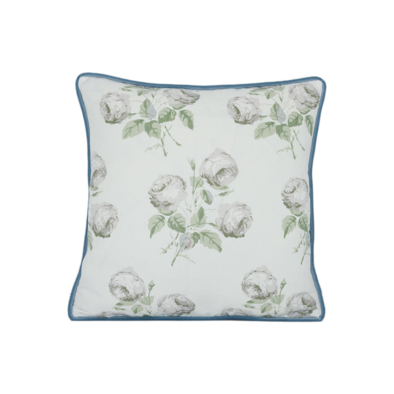 Colefax and Fowler - Bowood - Silver Leaf Linen Union - Classic Floral Designer Cushion Cover - Handmade Throw Pillow Luxury Home Décor