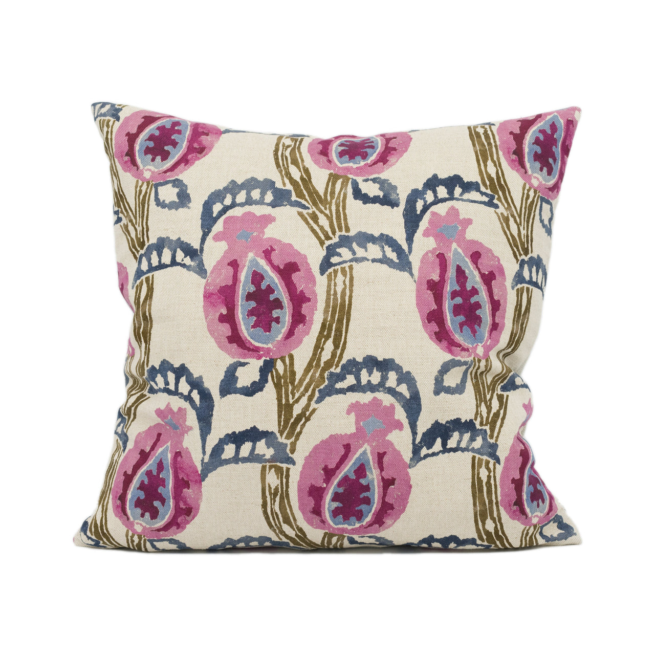 William Yeoward for Designers Guild - Malati - Mulberry - Floral Indian Pomegranate Cushion Cover - Handmade Throw Pillow - Designer Home