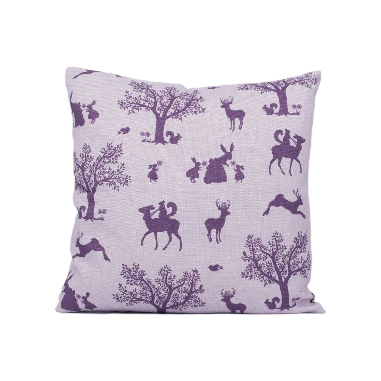 Hibou Home - Enchanted Wood - Lilac / Aubergine - Whimsical Fairy Tale Motif Cushion Cover - Handmade Throw Pillow - Designer Home Décor