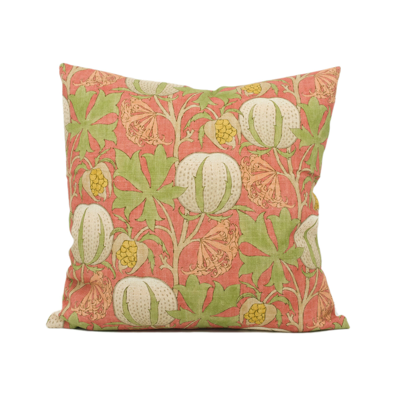 GP & J Baker - Pumpkins Originals Brantwood - Red / Green - Classic Floral Cushion Cover - Handmade Throw Pillow - Designer Home Décor