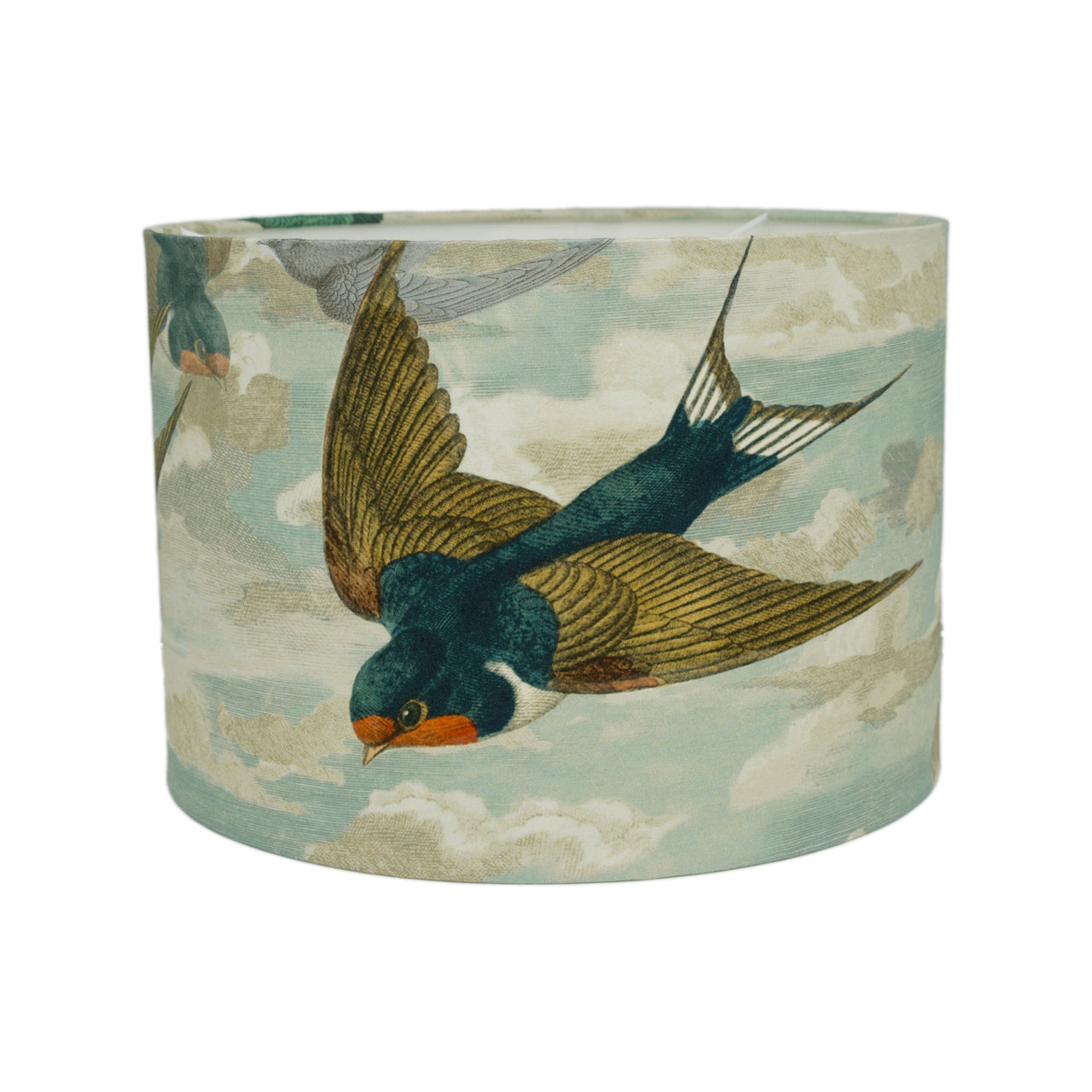 Designers Guild - Chimney Swallows - Sky Blue - Lampshade - Ceiling Light -  Charming Birds in Flight Handmade Designer Home Décor