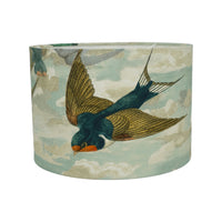 Thumbnail for Designers Guild - Chimney Swallows - Sky Blue - Lampshade - Ceiling Light -  Charming Birds in Flight Handmade Designer Home Décor