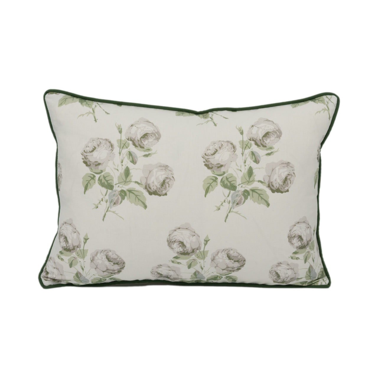 Colefax and Fowler - Bowood - Silver Leaf Linen Union - Classic Floral Designer Cushion Cover - Handmade Throw Pillow Luxury Home Décor