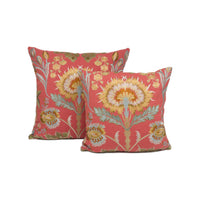 Thumbnail for Colefax and Fowler - Dianthus - Red - Gloriously Grand Embroidered Floral Cushion Cover - Luxury Throw Pillow - Handmade Home Décor