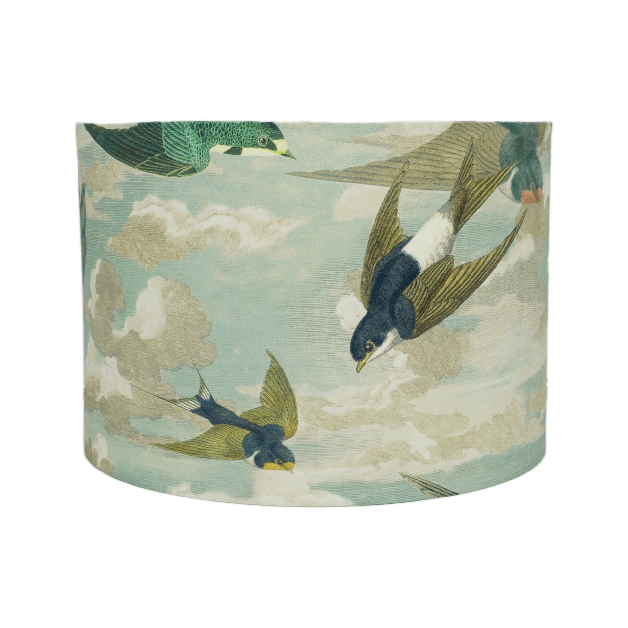 Designers Guild - Chimney Swallows - Sky Blue - Lampshade - Ceiling Light -  Charming Birds in Flight Handmade Designer Home Décor