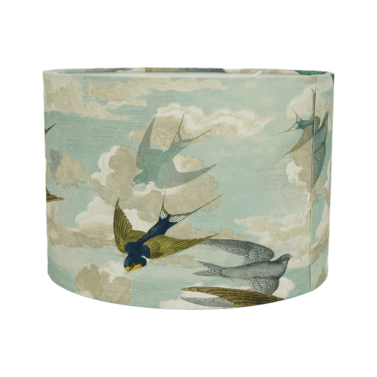 Designers Guild - Chimney Swallows - Sky Blue - Lampshade - Ceiling Light -  Charming Birds in Flight Handmade Designer Home Décor