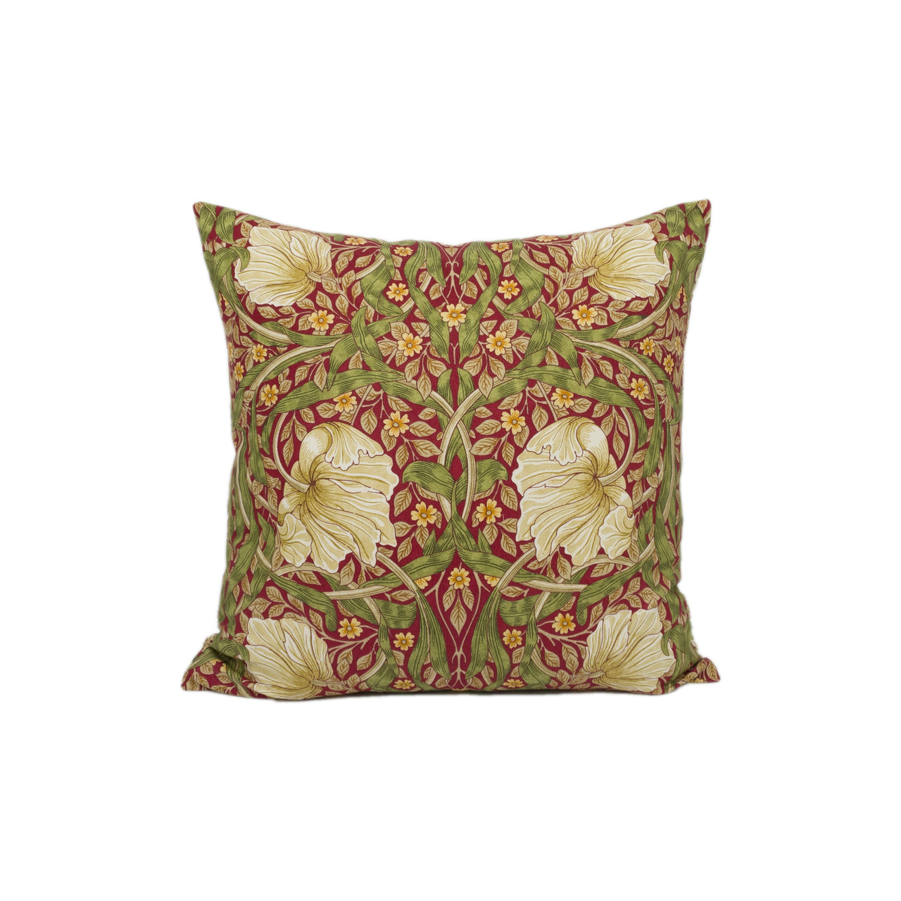 William Morris - Pimpernel Cotton - Red / Thyme Cushion Cover Throw Pillow Designer Home Decor