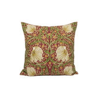 Thumbnail for William Morris - Pimpernel Cotton - Red / Thyme Cushion Cover Throw Pillow Designer Home Decor