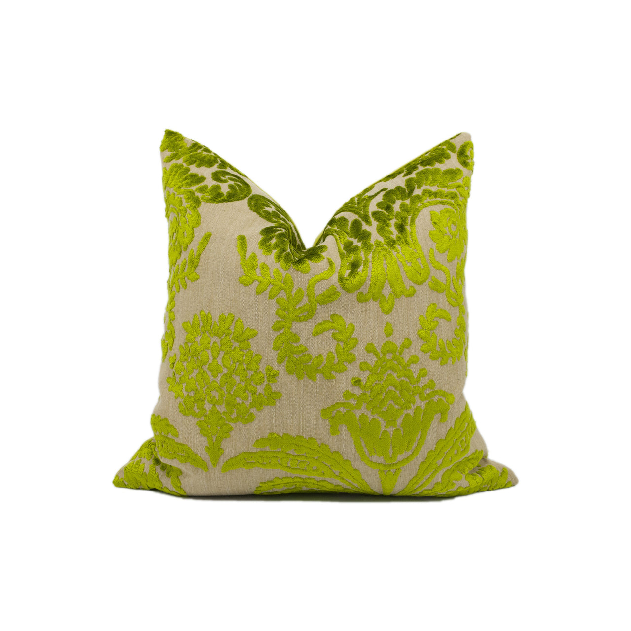 Designers Guild - Ombrione - Lime - Bright Funky Jacquard Velvet Cushion Cover - Handmade Throw Pillow - Designer Home Décor