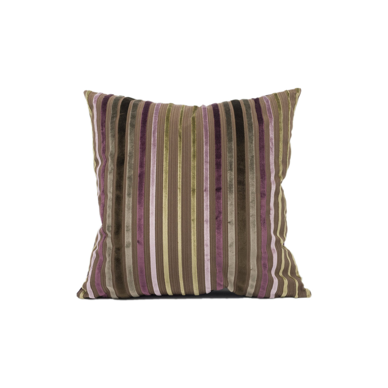 Zoffany - Rossini - Chocolate  Mauve - Sophisticated Plush Striped Velvet Cushion Cover - Handmade Throw Pillow - Designer Home Décor