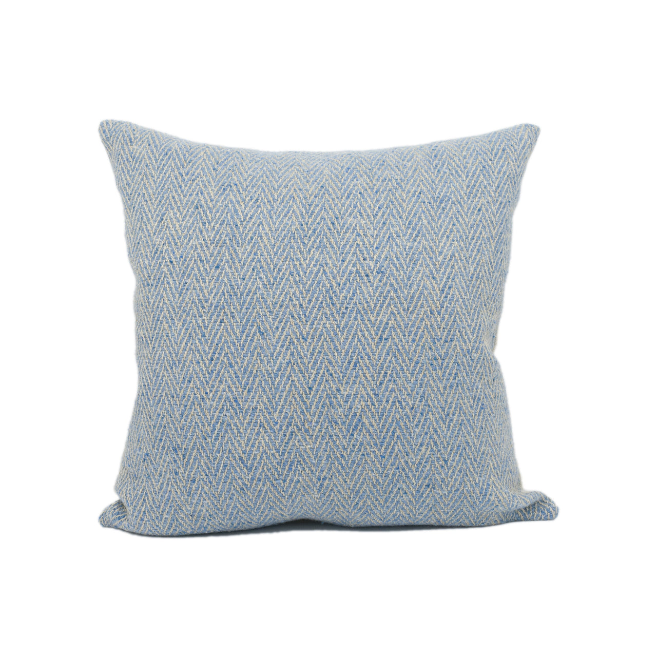 Zoffany - Banyan - Soft Blue - Rustic Chunky-Knit Herringbone Weave Cushion Cover - Handmade Throw Pillow - Designer Home Décor