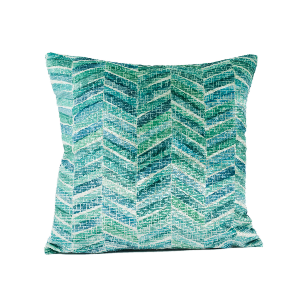 Zinc Textile - Pagham - Peacock - Rustic Herringbone Parquet Inspired Cushion Cover - Handmade Throw Pillow - Designer Home Décor