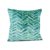 Thumbnail for Zinc Textile - Pagham - Peacock - Rustic Herringbone Parquet Inspired Cushion Cover - Handmade Throw Pillow - Designer Home Décor