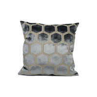 Thumbnail for Designers Guild - Manipur - Silver - Luxury Cut Velvet Hexagon Honeycomb Cushion Cover Throw Pillow Designer Home Décor