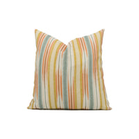 Thumbnail for Sanderson - Ishi - Sandstone / Agave - Ikat Style Striped Cushion Cover - Handmade Throw Pillow - Designer Home Décor