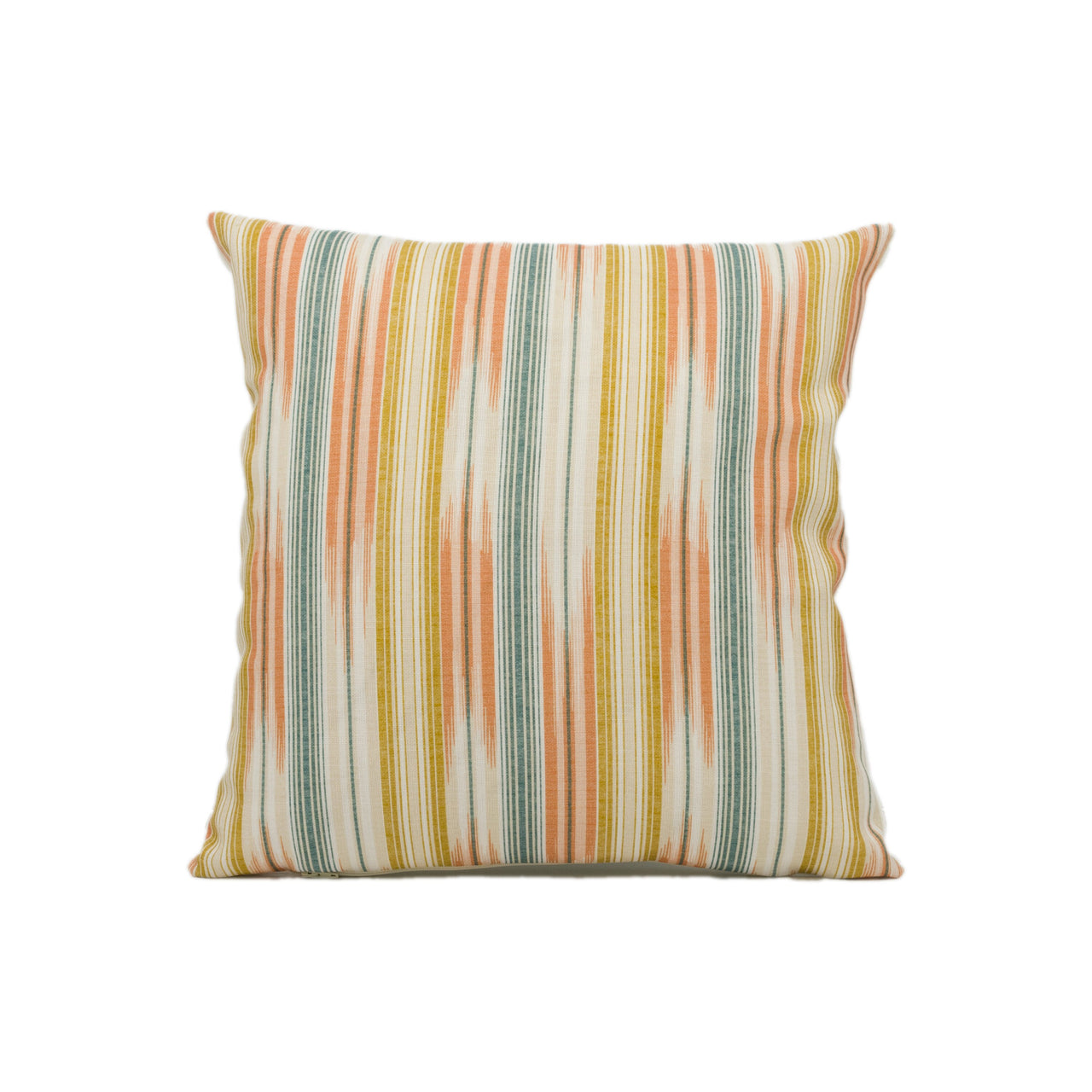 Sanderson - Ishi - Sandstone / Agave - Ikat Style Striped Cushion Cover - Handmade Throw Pillow - Designer Home Décor