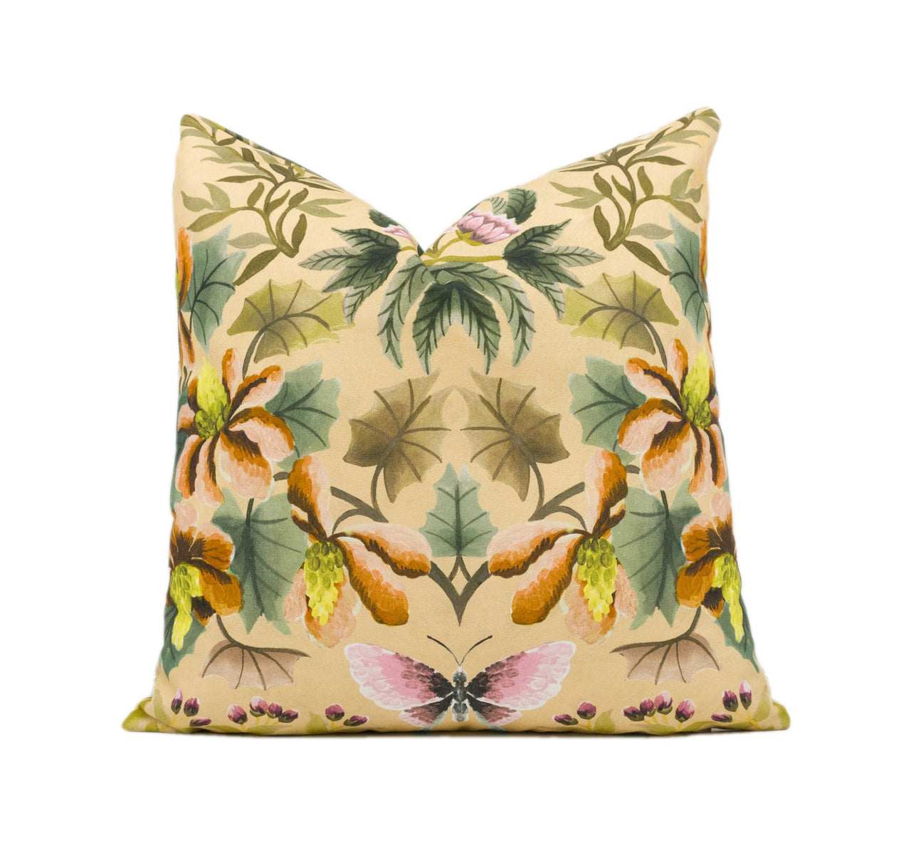 Designers Guild - Ikebana Damask - Coral - Painterly Kaleidoscopic Floral Cushion Cover - Handmade Throw Pillow - Designer Home Décor