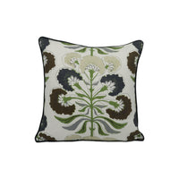 Thumbnail for Thibaut - Tybee Tree - Black and Green - Indian Block Print Inspired Floral Cushion Cover - Handmade Throw Pillow - Designer Home Décor