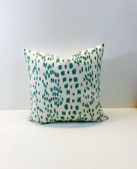 Thumbnail for Brunschwig & Fils - Les Touches - Aqua - Luxurious Modern Animal Print Designer Cushion Cover - Luxury Throw Pillow - Handmade Home Decor