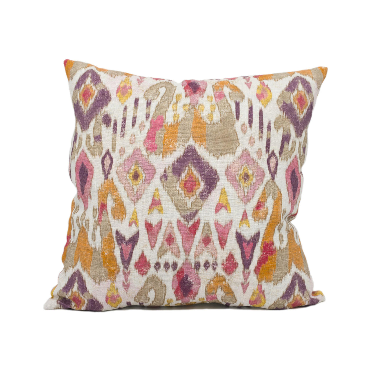 Jane Churchill - Jaru - Red / Pink - Exuberant Antique Ikat Designer Cushion Cover -Handmade Throw Pillow - Luxury Home Décor