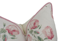 Thumbnail for Colefax and Fowler - Bowood - Pink / Leaf Chintz - Iconic Pink Piped Floral Designer Cushion Cover - Handmade Throw Pillow Luxury Home Décor