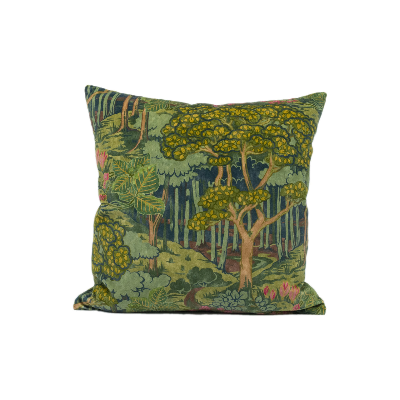 GP & J Baker - Ruskin Velvet - Emerald - Charming Woodland Print Plush Velvet Cushion Cover - Handmade Throw Pillow - Designer Home Décor