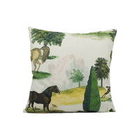 Thumbnail for John Derian - Designers Guild - The Range - Parchment - Countryside with Horses Cushion Cover - Handmade Throw Pillow - Designer Home Décor