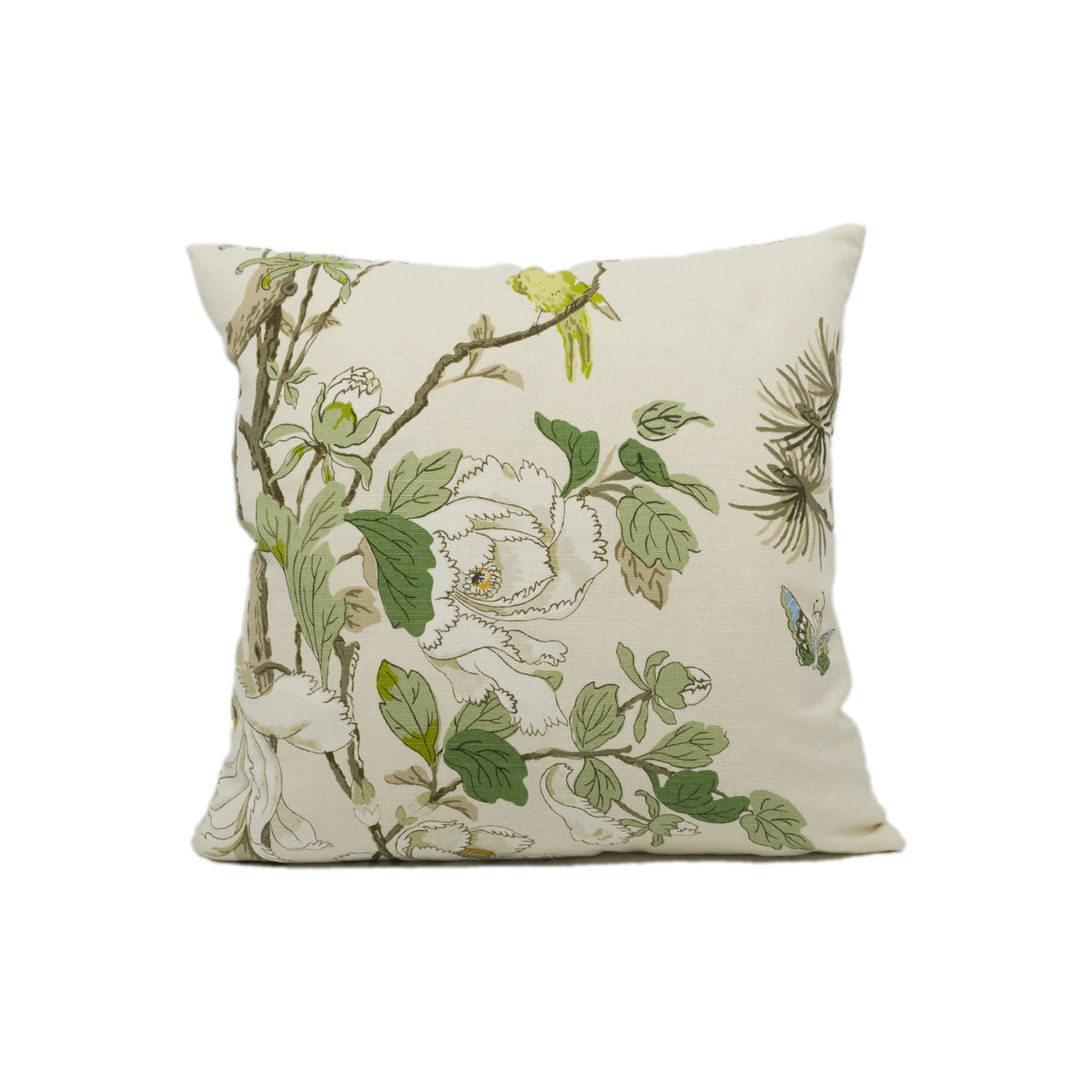 GP & J Baker - Tree Peony - Cream / Ivory / Sand - Archival Flowers and Birds Cushion Cover - Handmade Throw Pillow - Designer Home Décor