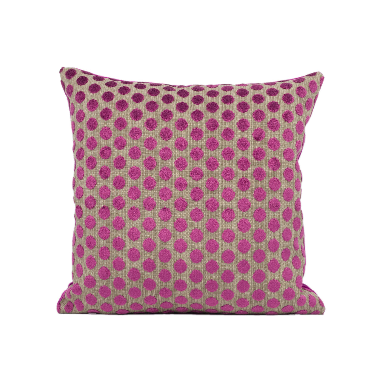 Fun Modern Pink Cut Velvet Polka Dot Cushion Cover - Handmade Throw Pillow - Designer Home Décor