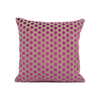 Thumbnail for Fun Modern Pink Cut Velvet Polka Dot Cushion Cover - Handmade Throw Pillow - Designer Home Décor